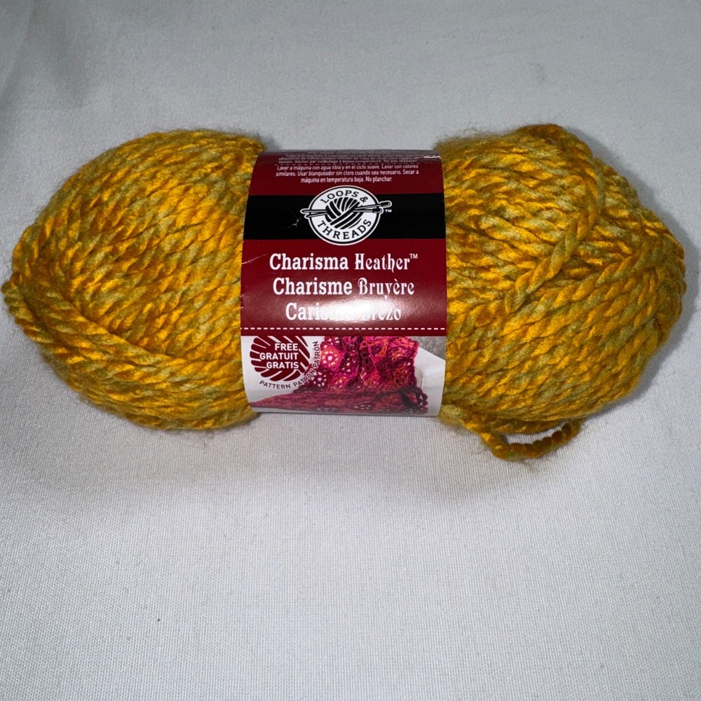 Loops & Threads Charisma Heather Yarn Bulky 5 Gold J56 3oz 93yds Acrylic